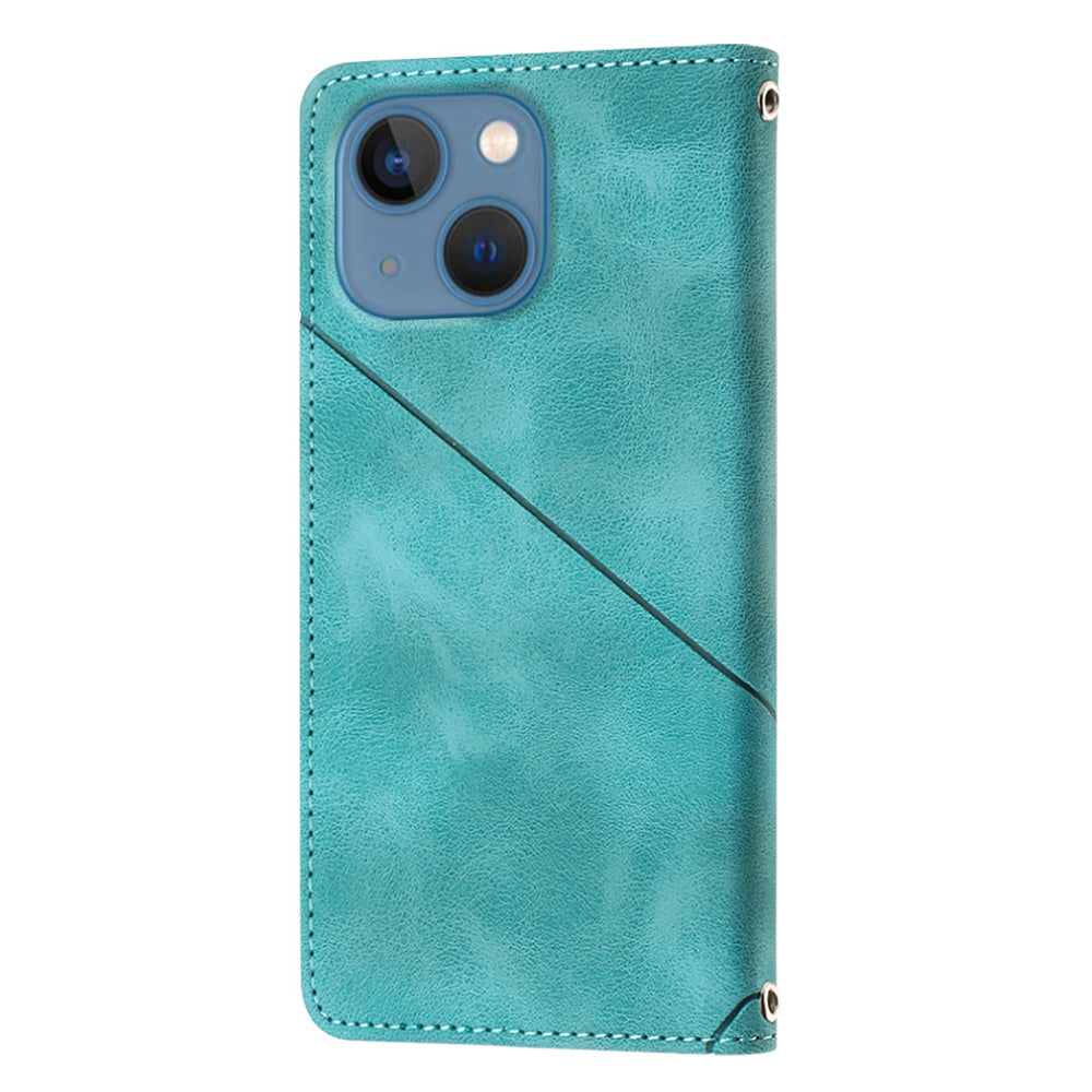 PT005 YB Imprinting Series-7 for iPhone 15 Plus PU Leather Cover Wallet Stand Phone Case with Shoulder Strap - Green PT005 YB Imprinting Series-7 for iPhone 15 Plus PU Leather Cover Wallet Stand Phone Case with Shoulder Strap - Green